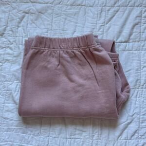 new Pact XL 100% organic cotton joggers pink pale mauve downtown sweatpants